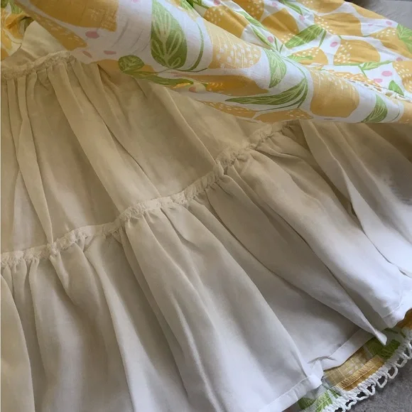 NWT Adorable Cynthia Rowley Lemon Dress Yellow Green Scalloped Lace - Picture 8 of 9